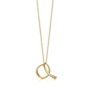 Tiffany and Co Gold “A” Initial Necklace